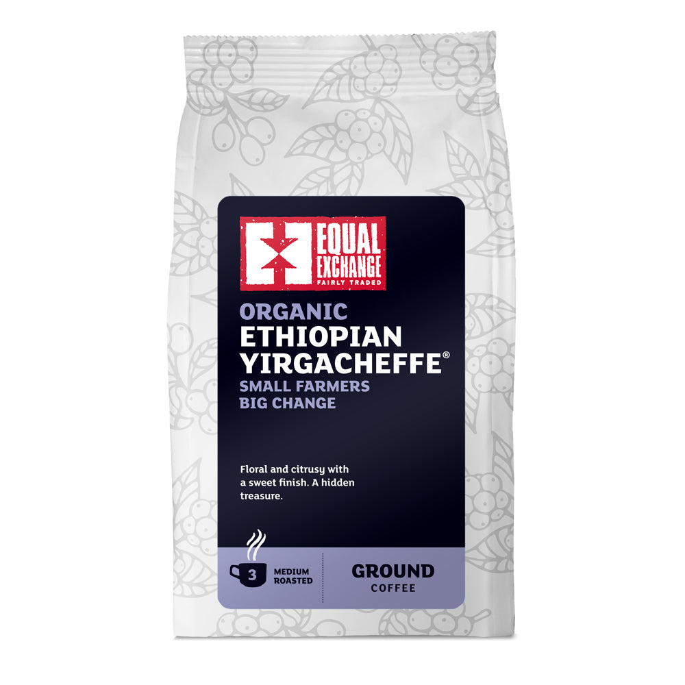 Café moulu Yirgacheffe d'Éthiopie Equal Exchange 8 x 200g