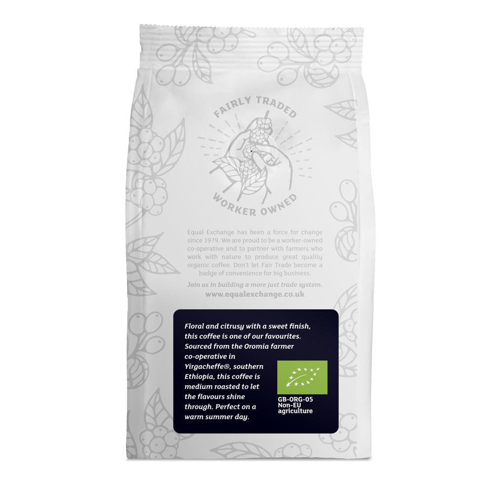 Café moulu Yirgacheffe d'Éthiopie Equal Exchange 8 x 200g