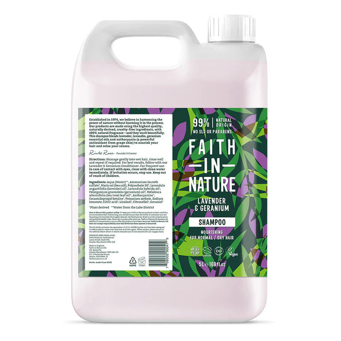 Faith In Nature Shampoo Lavender & Geranium 5 Litre