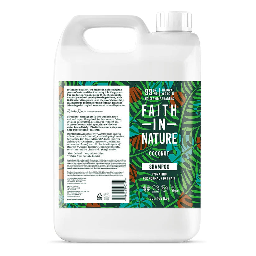 Faith In Nature Shampoo Coconut 5 Litre