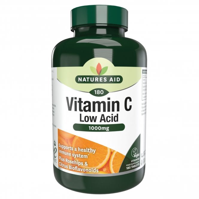 Nature's Aid Vitamin C 1000mg Low Acid Sgl-180 Tabs