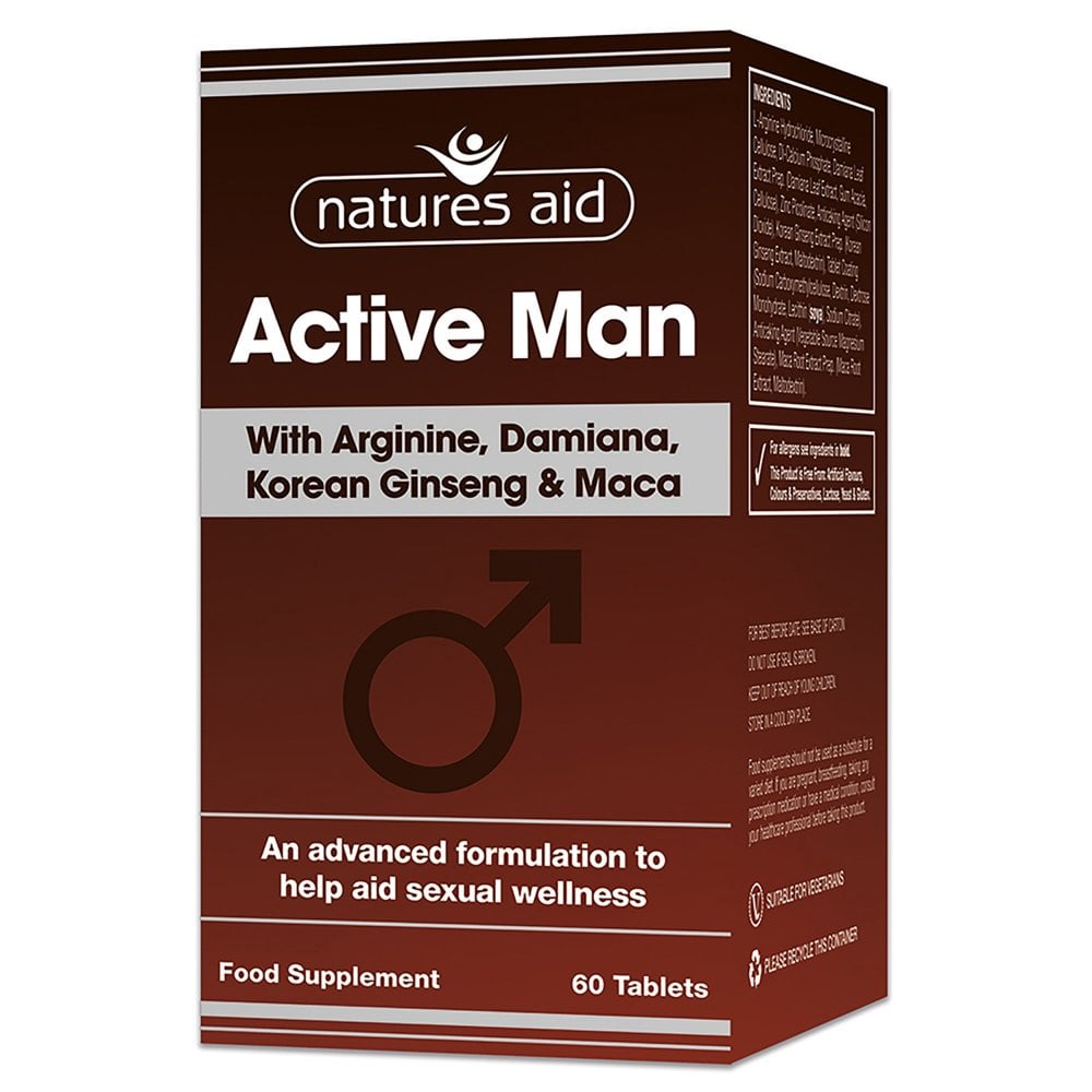 Nature's Aid Active Man Arginine, Ginseng & Maca Sgl-60 Tabs