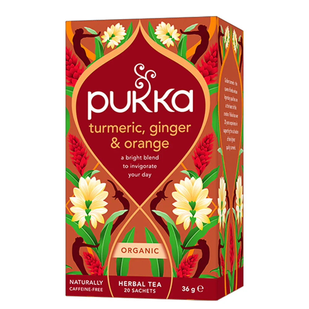 Thé Pukka Curcuma, Gingembre et Orange 4 x 20 sachets