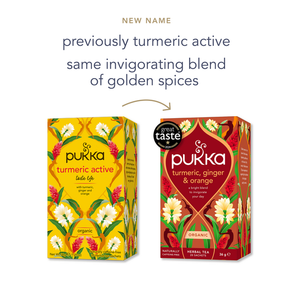 Thé Pukka Curcuma, Gingembre et Orange 4 x 20 sachets