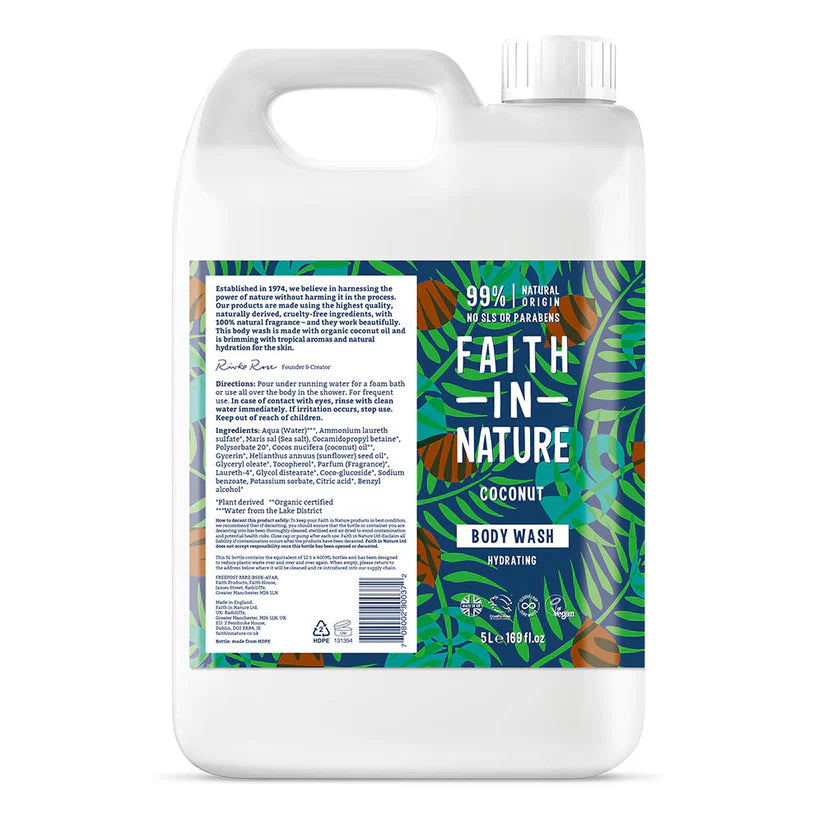 Faith In Nature Body Wash Coconut 5 Litre
