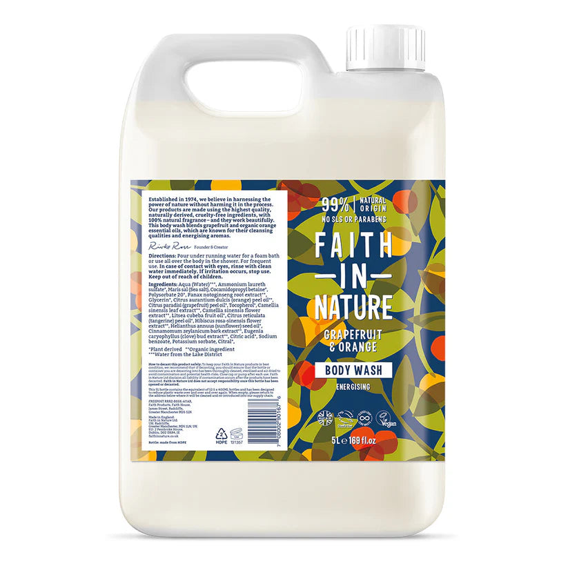 Faith In Nature Body Wash Grapefruit & Orange 5 Litre