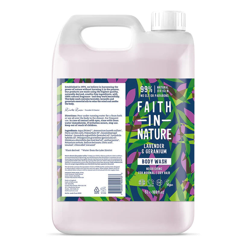 Faith In Nature Body Wash Lavender & Geranium 5 Litre