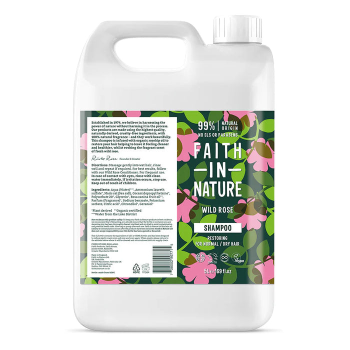 Faith In Nature Shampoo Wild Rose 5 Litre