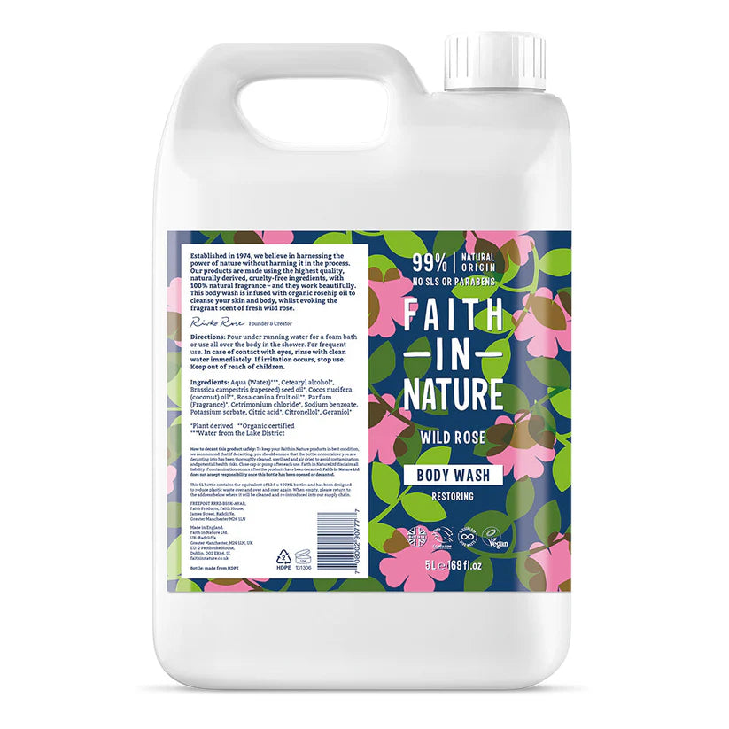 Faith In Nature Body Wash Wild Rose 5 Litre