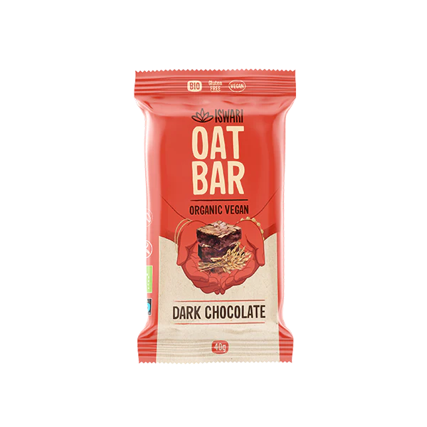 Bar à avoine au chocolat noir Iswari 18 x 40G