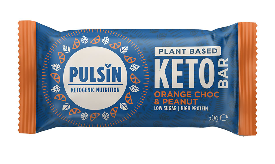 Pulsin Orange Choc & Peanut Keto Bar 18 x 50G