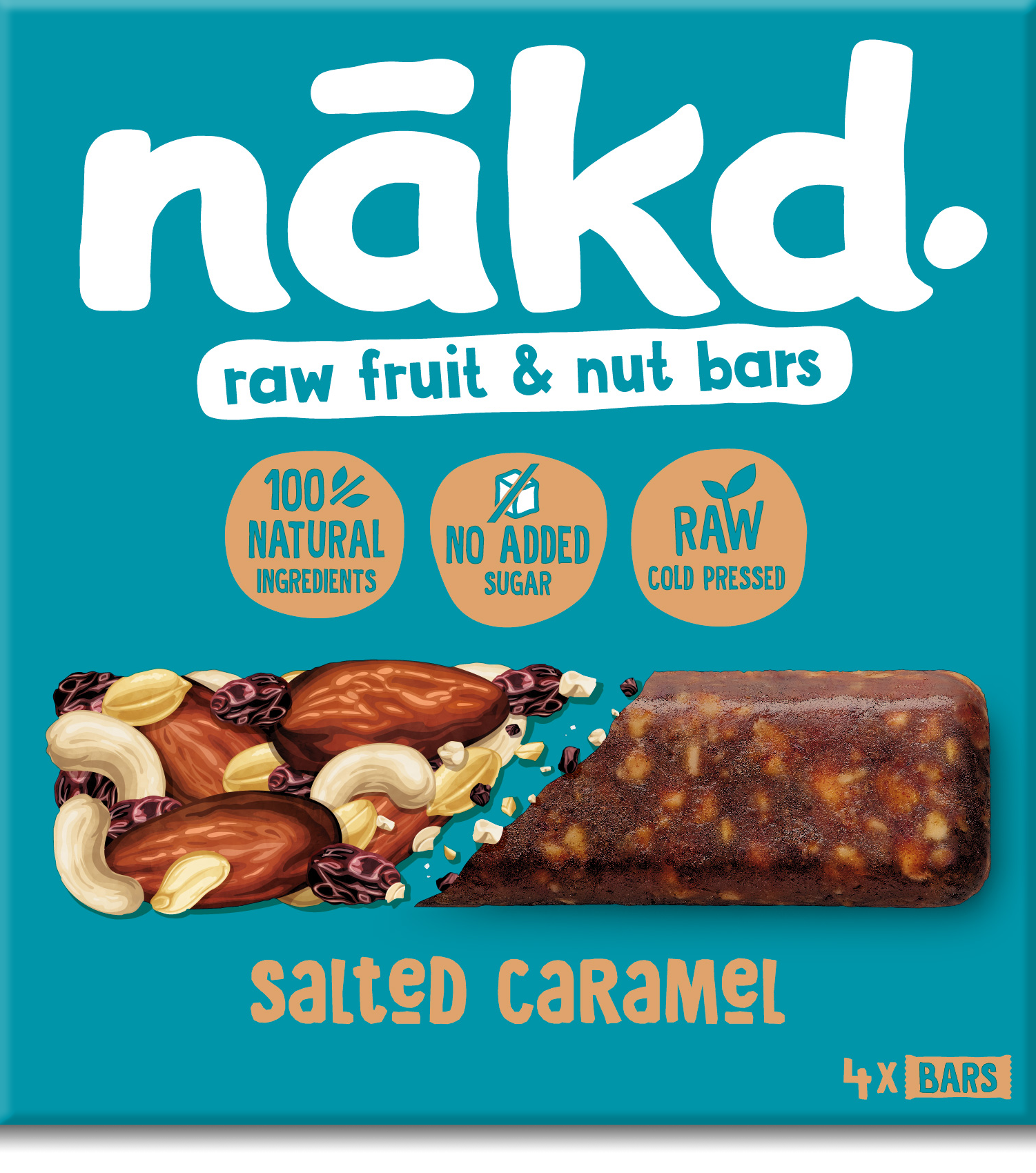 Nakd Salted Caramel 4 Bar Multipack X 12