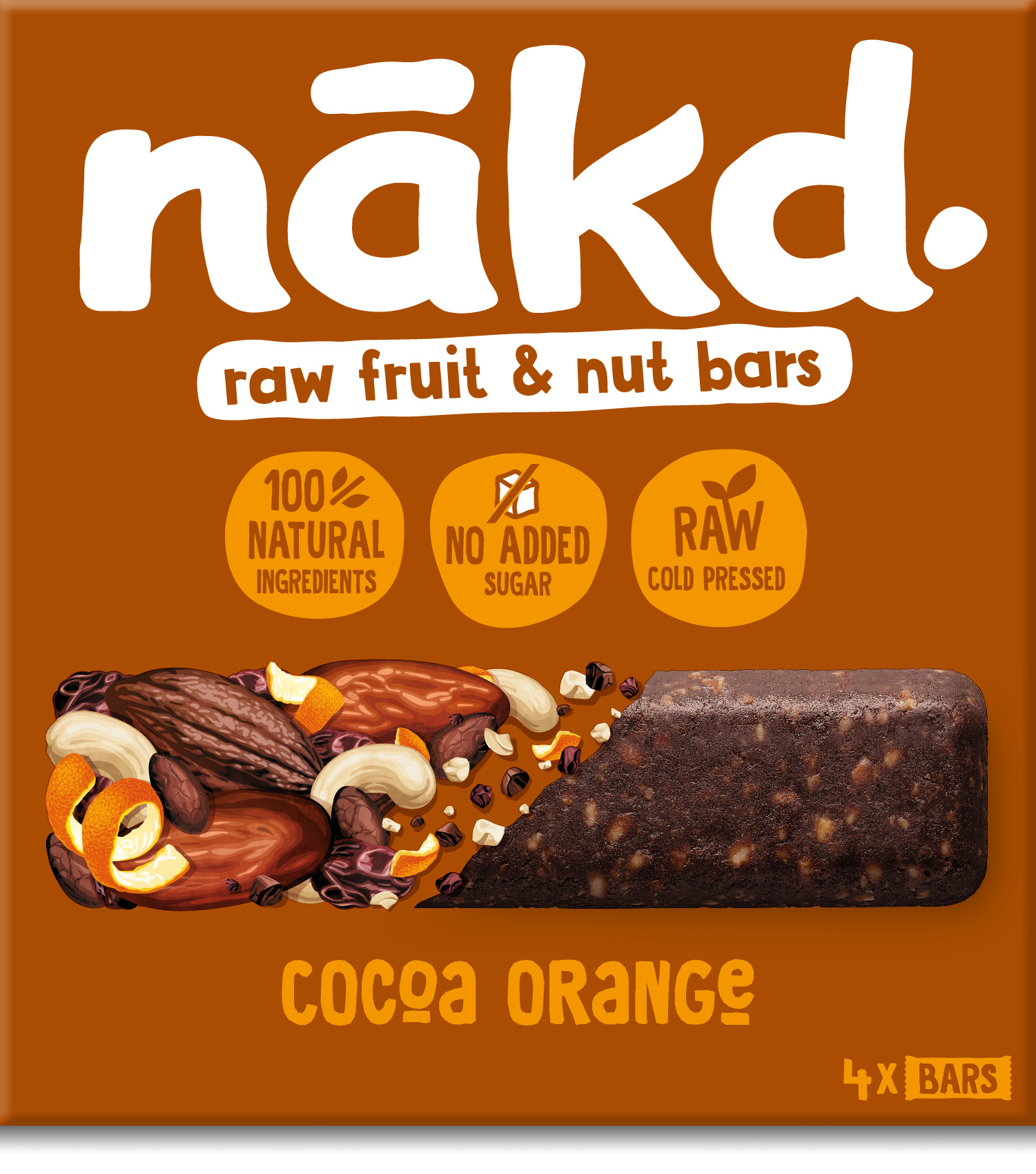 Nakd Cocoa Orange 4 Bar Multipack X 12