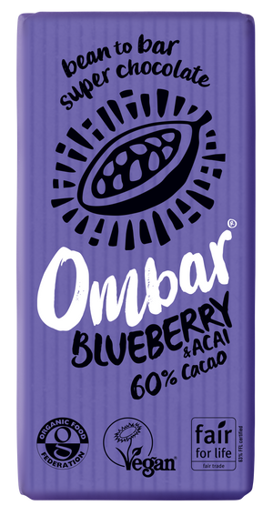 Ombar Acai & Blueberry Raw Chocolate 10 x 35g
