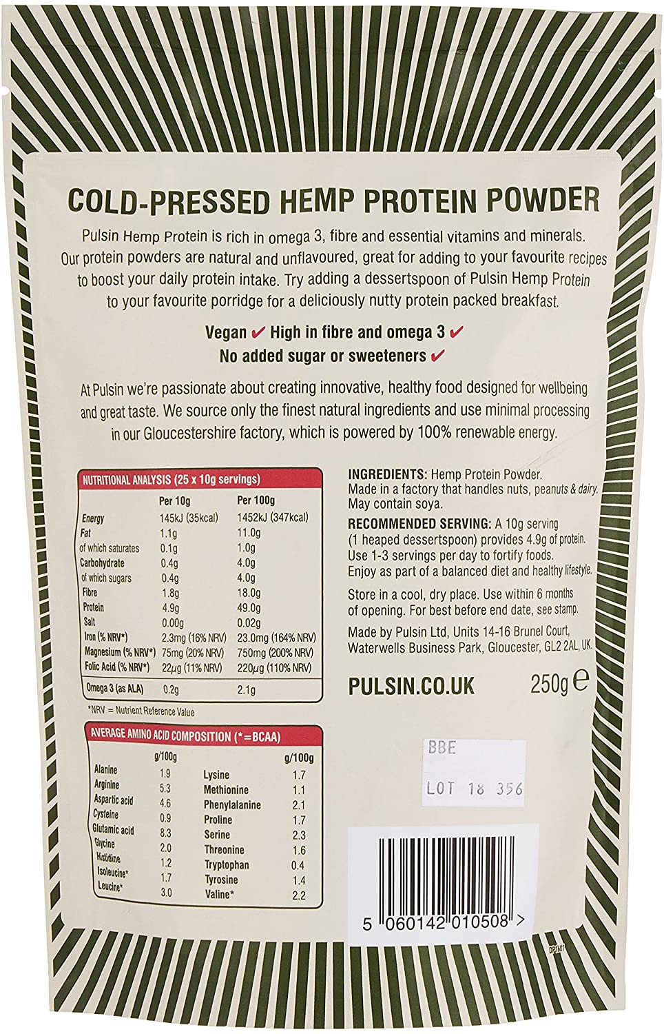 Hemp Protein Powder 23606B Default Title / 1x250g