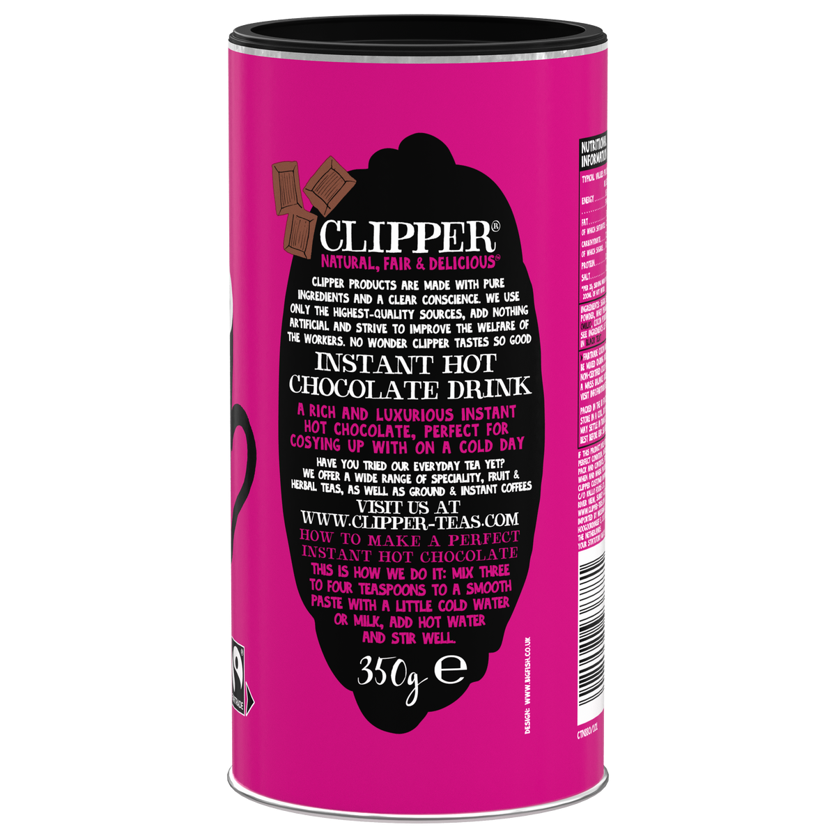 Clipper Instant Hot Chocolate 6 x 350g - Snackutopia.com – snackutopia.com