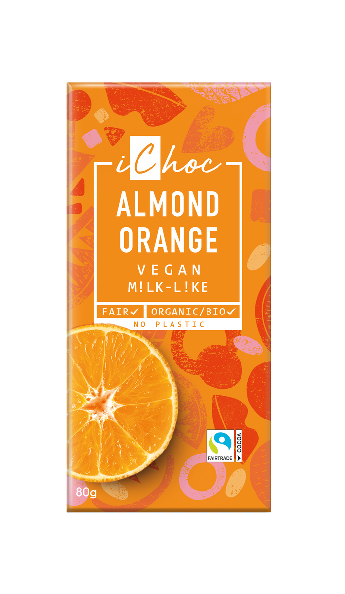 iChoc Almond Orange Bar 10 x 80g