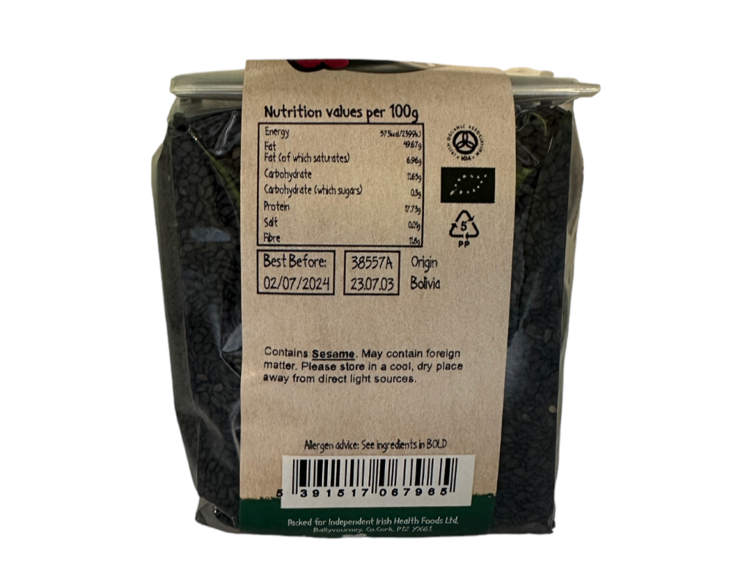 Black Sesame Seeds (Org) 38557A Outer-6x250g / 3.02 / 6x250g