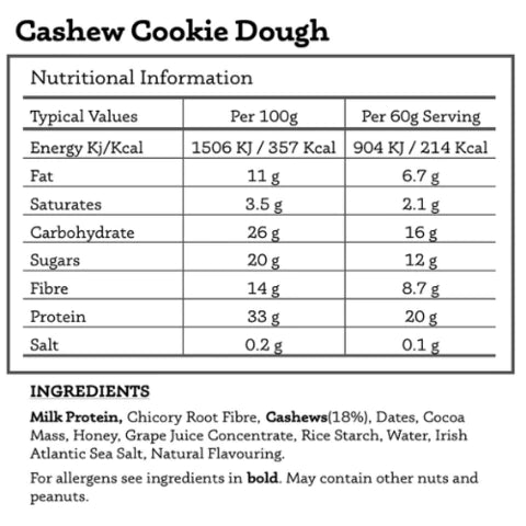 All Real Cashew Cookie Dough Bar 12 x 50g