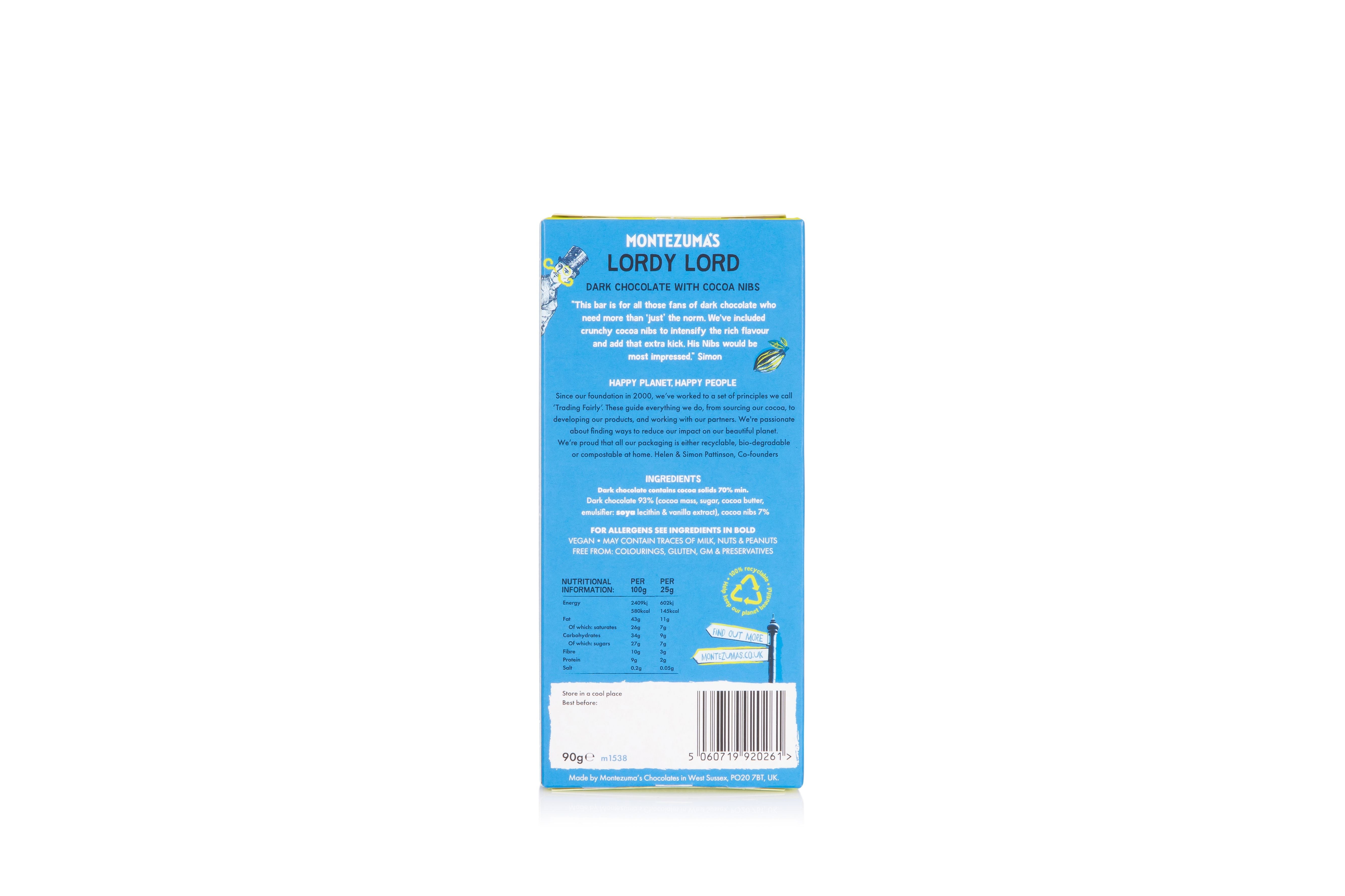 Dark Choc with Cocoa Nibs VEGAN 46955B Case-12x90g
