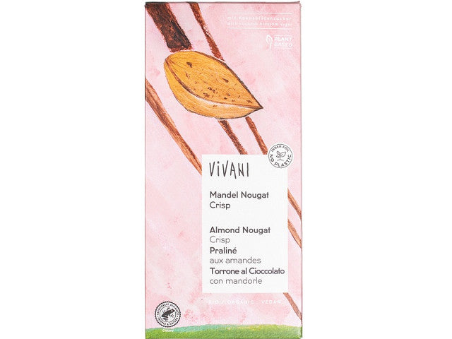 Vivani Almond Nougat Crisp Bar 10 x 80g
