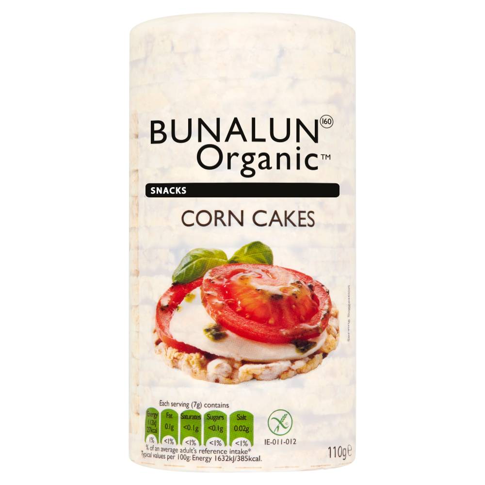 Bunalun Organic Corn Cakes 12 x 110g